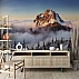Snowy Mountain Above Clouds Wall Mural – Dramatic Alpine Peak Wallpaper for Dining Room