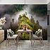 Misty Mountain Cliff Wall Mural – Lush Green Nature Landscape Design