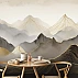Golden Abstract Mountain Wall Mural – Luxury Modern Landscape Wallpaper for Office & Living Room
