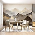Golden Abstract Mountain Wall Mural – Luxury Modern Landscape Wallpaper for Office & Living Room