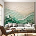 Green Forest Layered Wall Mural – Modern Wave Nature Design Green Forest Layered Wall Mural – Modern Wave Nature Design