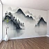 Misty Mountain Wall Mural – Minimal Ink Landscape Design Misty Mountain Wall Mural – Minimal Ink Landscape Design