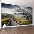 Cherry Blossom Path Wall Mural – Misty Mountain Scenic Landscape Cherry Blossom Path Wall Mural – Misty Mountain Scenic Landscape