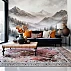 Misty Mountain Forest Wall Mural – Soft Neutral Landscape Design