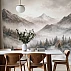 Misty Mountain Forest Wall Mural – Soft Neutral Landscape Design