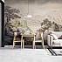 Sepia Mountain Landscape Wall Mural – Elegant Nature Sketch Design