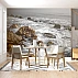 Rocky Shore Waves Wall Mural – Misty Ocean Seascape Wallpaper for Office & Living Room