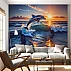 Dolphin Ocean Sunset Wall Mural – Dynamic Sea Wave Design
