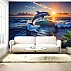 Dolphin Ocean Sunset Wall Mural – Dynamic Sea Wave Design
