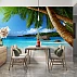 Tropical Palm Beach Wall Mural – Turquoise Ocean Paradise Design