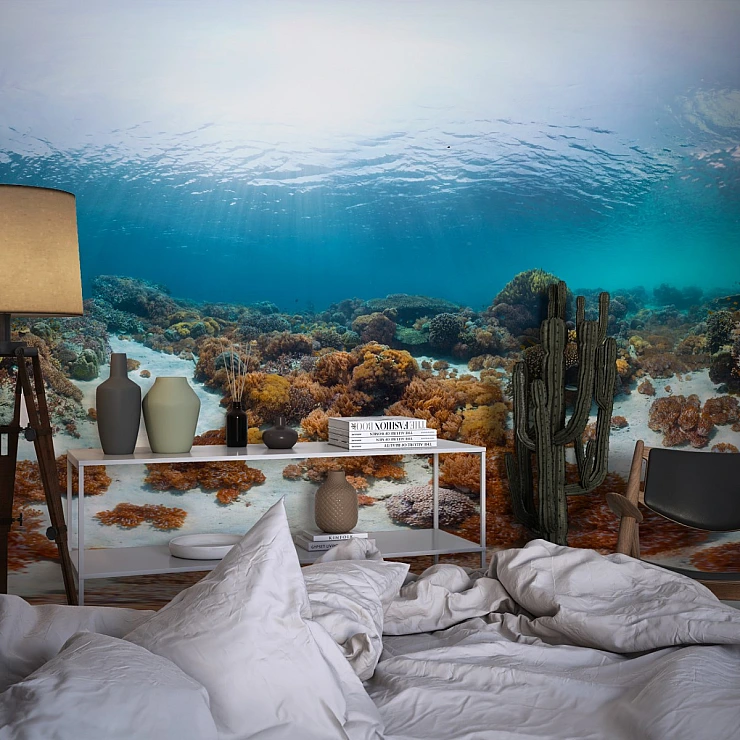 Underwater Coral Reef Wall Mural – Ocean Sea Life Landscape Design Underwater Coral Reef Wall Mural – Ocean Sea Life Landscape Design