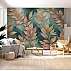 Botanical Leaf Wall Mural – Elegant Blue & Gold Nature Wallpaper for Living Spaces Botanical Leaf Wall Mural – Elegant Blue & Gold Nature Wallpaper for Living Spaces