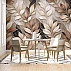 3D Layered Leaves Wall Mural – Elegant Neutral Botanical Design