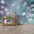 Soft Magnolia Floral Wall Mural – Artistic Blue Green Nature Design