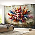 Abstract Floral Explosion Wall Mural – Colorful Artistic Flower Design