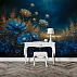 Luxury Blue Gold Floral Wall Mural – Elegant Botanical Art Design Luxury Blue Gold Floral Wall Mural – Elegant Botanical Art Design
