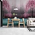 Cherry Blossom Lake Wall Mural – Pink Trees Misty Water Landscape Cherry Blossom Lake Wall Mural – Pink Trees Misty Water Landscape