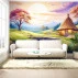 Dreamy Countryside Sunrise Wall Mural – Colorful Fantasy Landscape Design Dreamy Countryside Sunrise Wall Mural – Colorful Fantasy Landscape Design