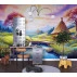 Dreamy Countryside Sunrise Wall Mural – Colorful Fantasy Landscape Design Dreamy Countryside Sunrise Wall Mural – Colorful Fantasy Landscape Design