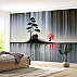 Zen Japanese Landscape Wall Mural – Abstract Line Art Nature Design