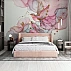 Elegant Bird Floral Wall Mural – Soft Pink Artistic Design Elegant Bird Floral Wall Mural – Soft Pink Artistic Design