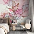Elegant Bird Floral Wall Mural – Soft Pink Artistic Design Elegant Bird Floral Wall Mural – Soft Pink Artistic Design