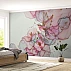 Elegant Bird Floral Wall Mural – Soft Pink Artistic Design Elegant Bird Floral Wall Mural – Soft Pink Artistic Design