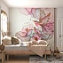 Elegant Bird Floral Wall Mural – Soft Pink Artistic Design Elegant Bird Floral Wall Mural – Soft Pink Artistic Design