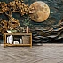 Golden Tree & Moon Wall Mural – Luxury Artistic Nature Design Golden Tree & Moon Wall Mural – Luxury Artistic Nature Design
