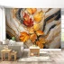 Autumn Leaves Marble Wall Mural – Warm Gold Nature Design Autumn Leaves Marble Wall Mural – Warm Gold Nature Design