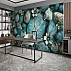 Turquoise Stone Floral Wall Mural – Luxury 3D Pebble Design