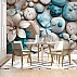 Stone and Floral Wall Mural – Natural Spa Style 3D Design
