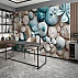 Stone and Floral Wall Mural – Natural Spa Style 3D Design