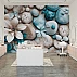 Stone and Floral Wall Mural – Natural Spa Style 3D Design