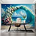 Tropical Wave Floral Arch Wall Mural – Ocean Paradise Beach Wallpaper for Café & Living Spaces Tropical Wave Floral Arch Wall Mural – Ocean Paradise Beach Wallpaper for Café & Living Spaces