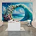 Tropical Wave Floral Arch Wall Mural – Ocean Paradise Beach Wallpaper for Café & Living Spaces Tropical Wave Floral Arch Wall Mural – Ocean Paradise Beach Wallpaper for Café & Living Spaces