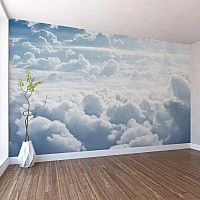 Above the Clouds Wall Mural – Soft Sky Dreamscape Design