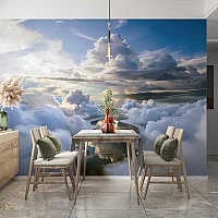 Heavenly Sky River Wall Mural – Dramatic Clouds & Light Landscape