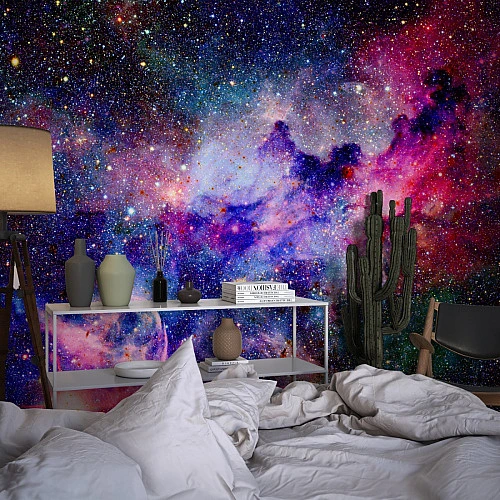 Colorful Galaxy Wall Mural – Vibrant Nebula Space Design