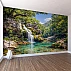 Waterfall Nature Wall Mural – Serene Forest River Landscape Design Waterfall Nature Wall Mural – Serene Forest River Landscape Design