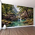 Forest Waterfall Lagoon Wall Mural – Scenic Nature Oasis Design