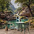 Forest Waterfall Lagoon Wall Mural – Scenic Nature Oasis Design