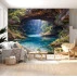 Hidden Cave Lagoon Wall Mural – Serene Nature Waterfall Landscape Design Hidden Cave Lagoon Wall Mural – Serene Nature Waterfall Landscape Design