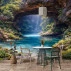 Hidden Cave Lagoon Wall Mural – Serene Nature Waterfall Landscape Design Hidden Cave Lagoon Wall Mural – Serene Nature Waterfall Landscape Design