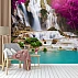 Tropical Waterfall Wall Mural – Turquoise Lagoon Nature Design Tropical Waterfall Wall Mural – Turquoise Lagoon Nature Design