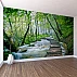 Forest Stream Wooden Path Wall Mural – Serene Nature Walkway Wallpaper for Living Room