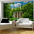 Green Forest Waterfall Wall Mural – Serene Nature Path Landscape