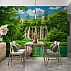 Green Forest Waterfall Wall Mural – Serene Nature Path Landscape