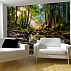 Sunlit Forest Stream Wall Mural – Peaceful Nature Landscape Design