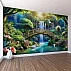 Fantasy Garden Waterfall Wall Mural – Lush Bridge Landscape Design Fantasy Garden Waterfall Wall Mural – Lush Bridge Landscape Design